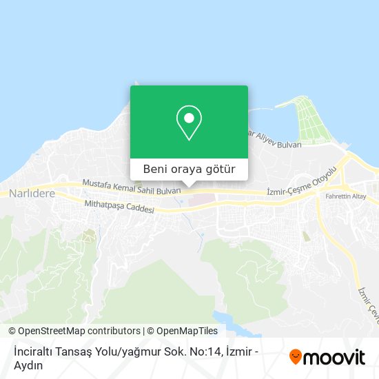 İnciraltı Tansaş Yolu / yağmur Sok. No:14 harita
