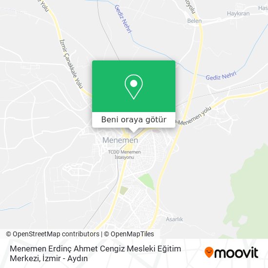 Menemen Erdinç Ahmet Cengiz Mesleki Eğitim Merkezi harita