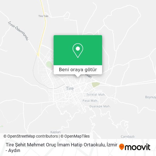 Tire Şehit Mehmet Oruç İmam Hatip Ortaokulu harita