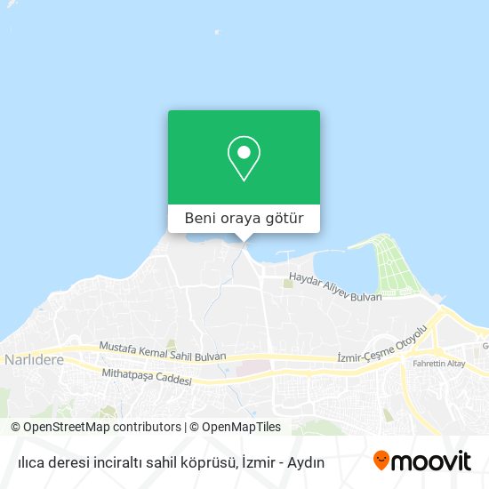 ılıca deresi inciraltı sahil köprüsü harita