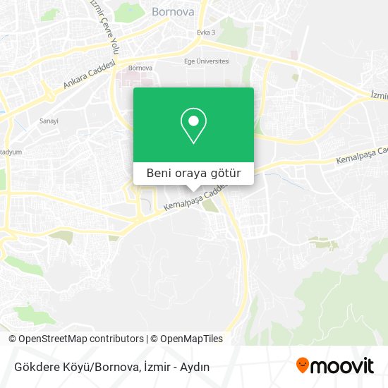 Gökdere Köyü/Bornova harita