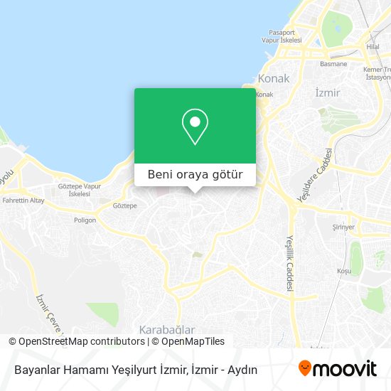 Bayanlar Hamamı Yeşilyurt İzmir harita