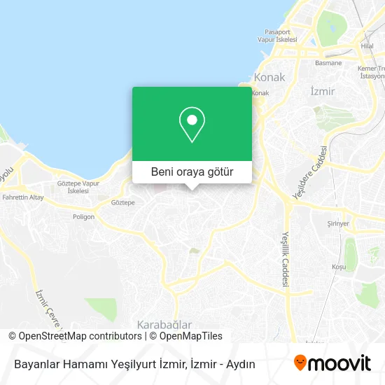 Bayanlar Hamamı Yeşilyurt İzmir harita