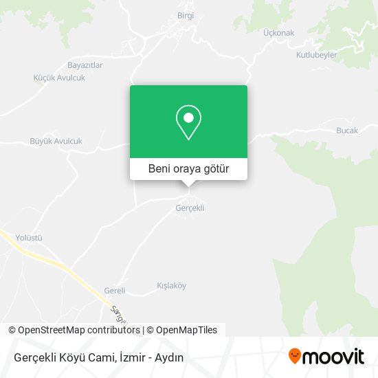 Gerçekli Köyü Cami harita