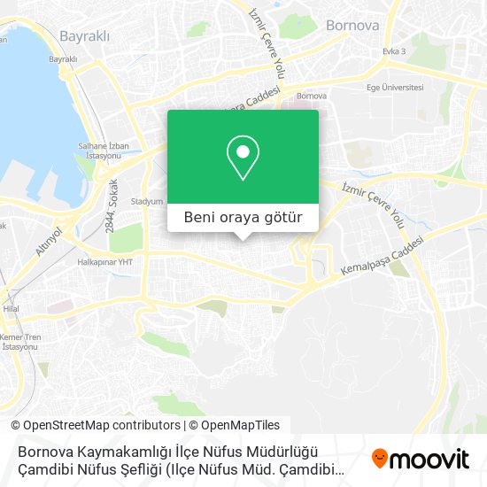 Bornova Kaymakamlığı İlçe Nüfus Müdürlüğü Çamdibi Nüfus Şefliği harita