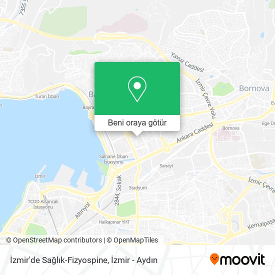 İzmir'de Sağlık-Fizyospine harita