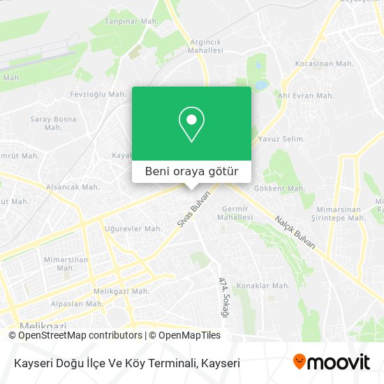 Kayseri Doğu İlçe Ve Köy Terminali harita