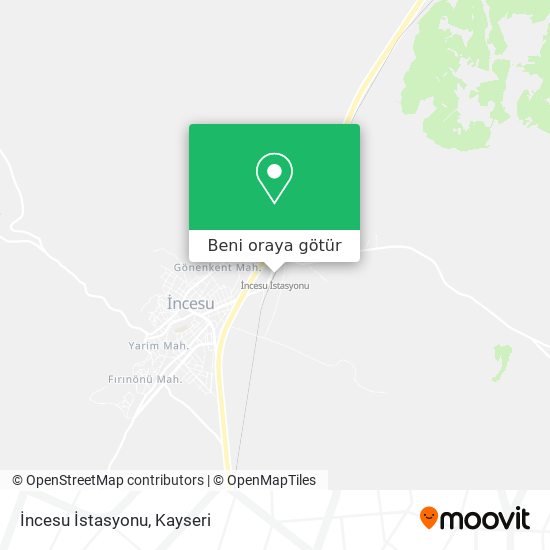 İncesu İstasyonu harita