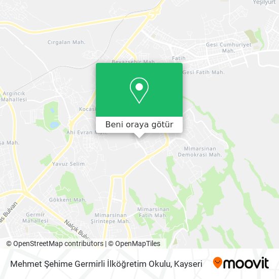 Mehmet Şehime Germirli İlköğretim Okulu harita