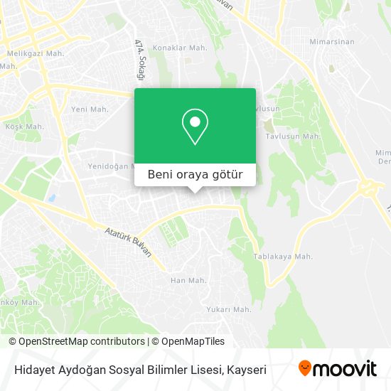 Hidayet Aydoğan Sosyal Bilimler Lisesi harita