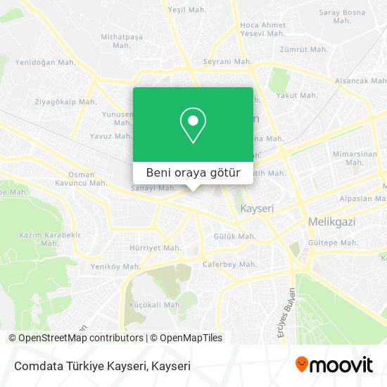 Comdata Türkiye Kayseri harita
