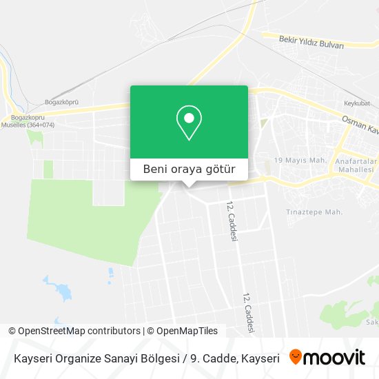 Kayseri Organize Sanayi Bölgesi / 9. Cadde harita