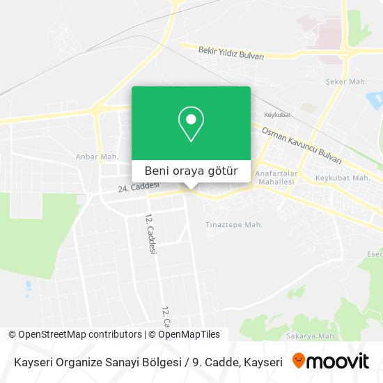 Kayseri Organize Sanayi Bölgesi / 9. Cadde harita