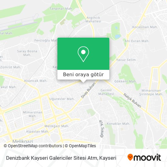 denizbank kayseri galericiler sitesi atm melikgazi nerede otobus veya tramvay ile nasil gidilir