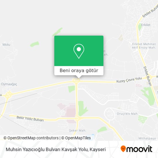 Muhsin Yazıcıoğlu Bulvarı Kavşak Yolu harita