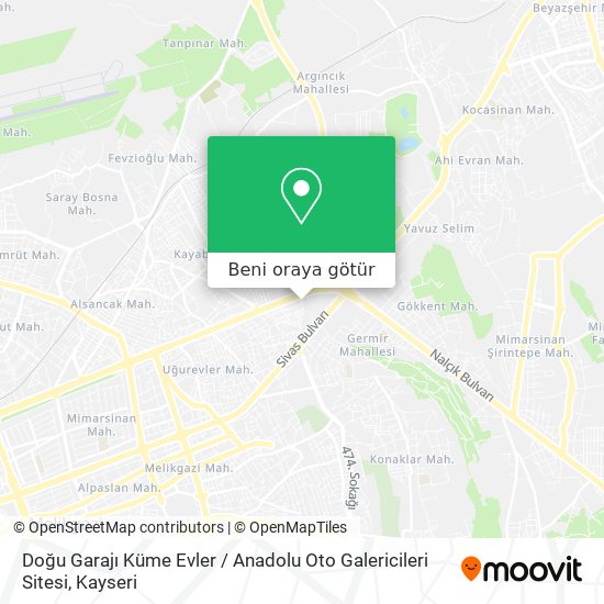 Doğu Garajı Küme Evler / Anadolu Oto Galericileri Sitesi harita