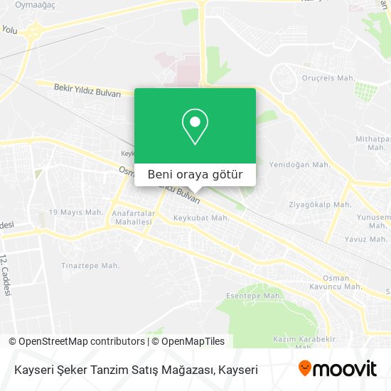 Kayseri Şeker Tanzim Satış Mağazası harita