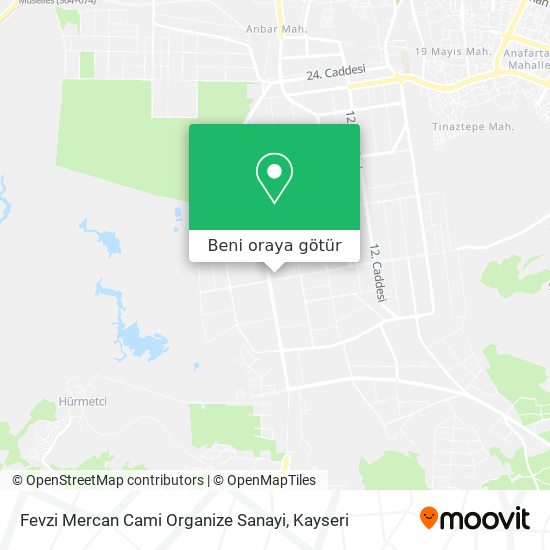 Fevzi Mercan Cami Organize Sanayi harita