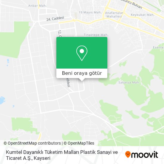 Kumtel Dayanıklı Tüketim Malları Plastik Sanayi ve Ticaret A.Ş. harita