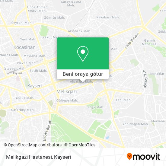 Melikgazi Hastanesi harita