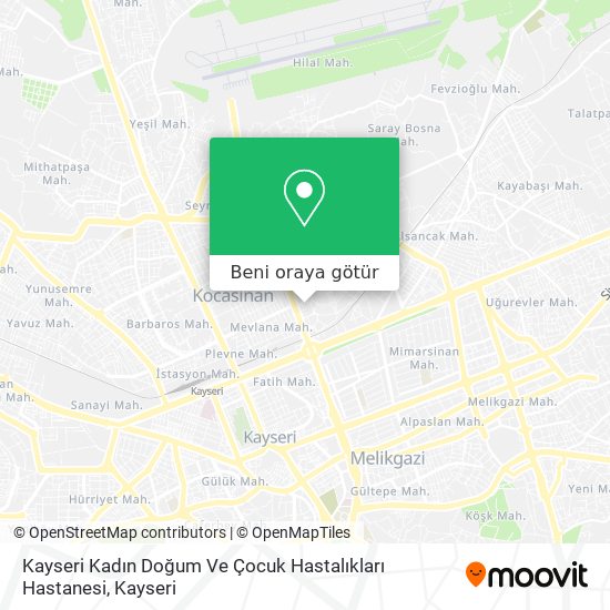 Kayseri Kadın Doğum Ve Çocuk Hastalıkları Hastanesi harita