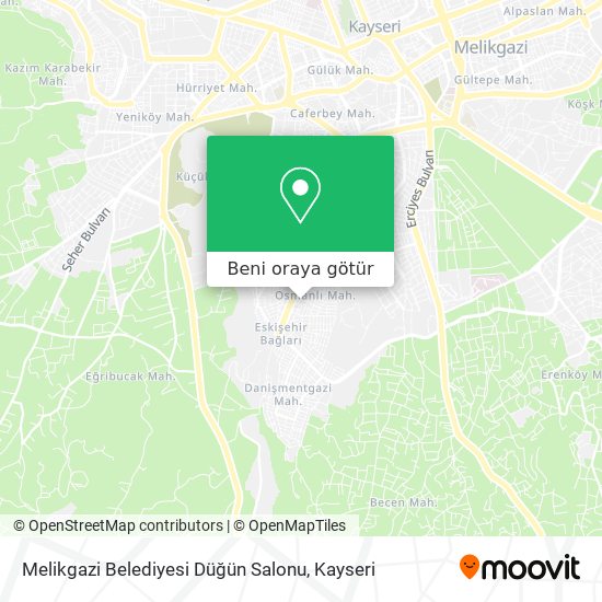 Melikgazi Belediyesi Düğün Salonu harita