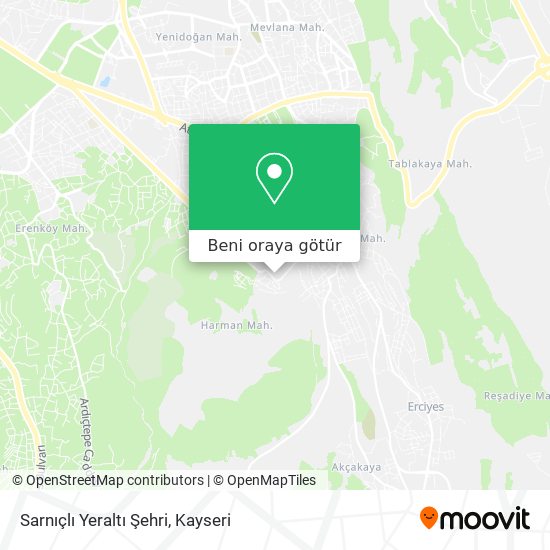 Sarnıçlı Yeraltı Şehri harita