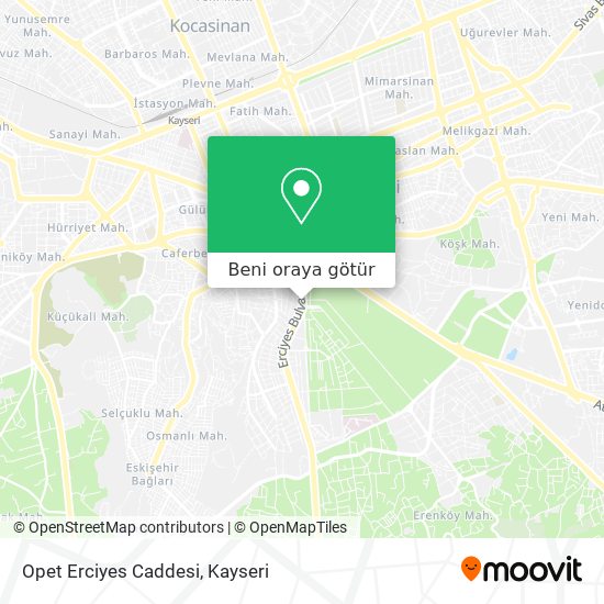 Opet Erciyes Caddesi harita