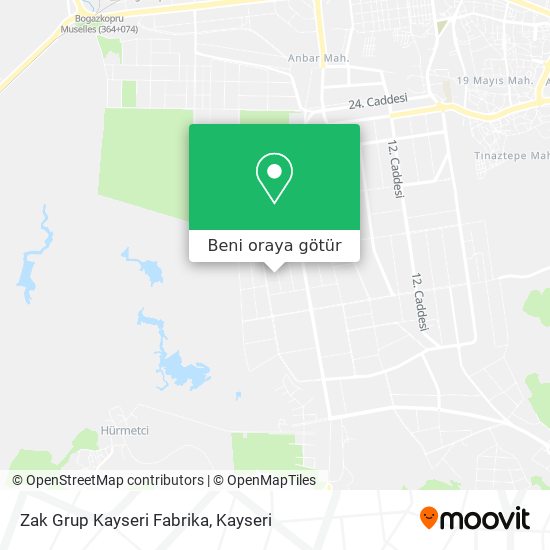Zak Grup Kayseri Fabrika harita