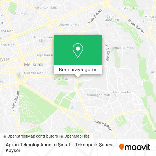 Apron Teknoloji Anonim Şirketi - Teknopark Şubesi harita