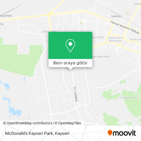 McDonald's Kayseri Park harita
