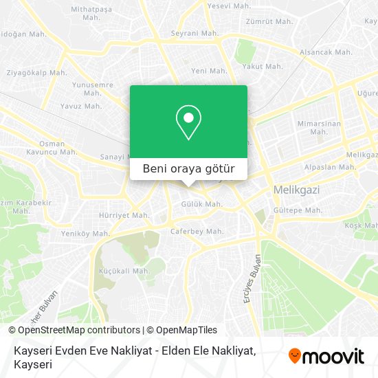 Kayseri Evden Eve Nakliyat - Elden Ele Nakliyat harita