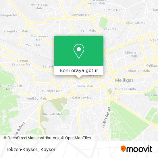 Tekzen-Kayserı harita