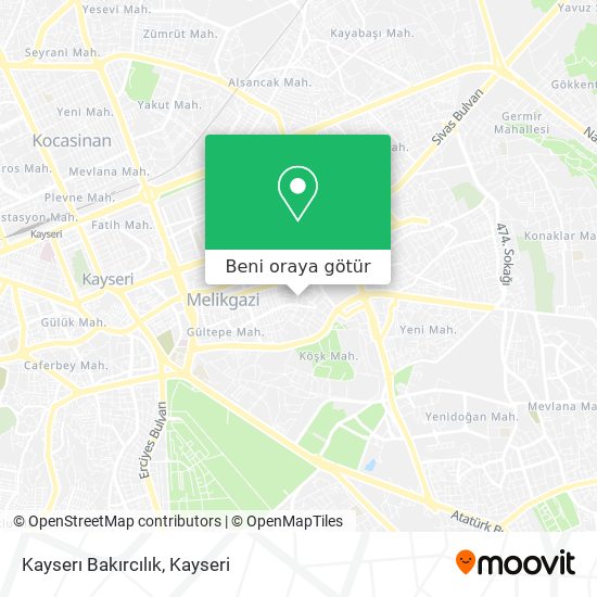 Kayserı Bakırcılık harita