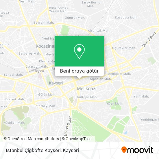 İstanbul Çiğköfte Kayseri harita