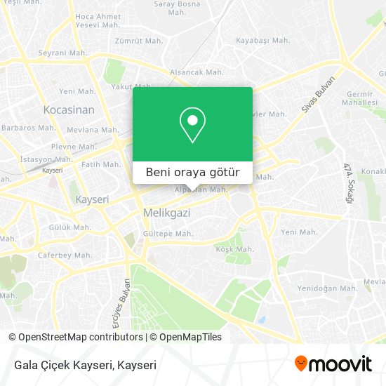 Gala Çiçek Kayseri harita
