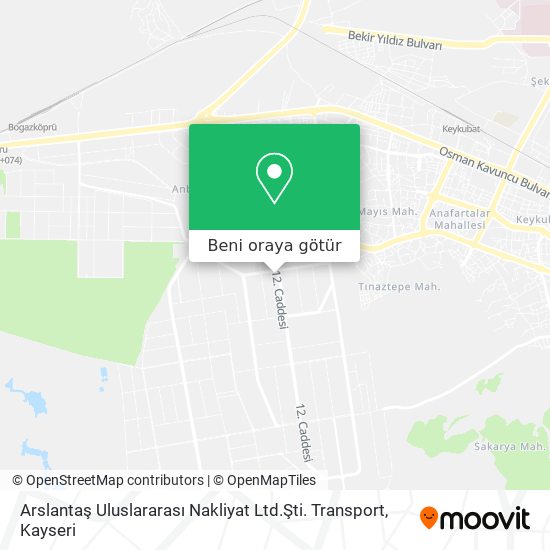 Arslantaş Uluslararası Nakliyat Ltd.Şti. Transport harita