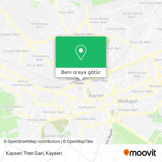 Kayseri Tren Gari harita