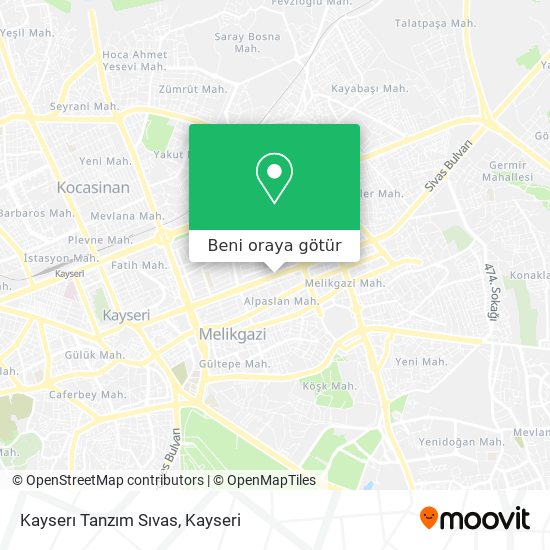 Kayserı Tanzım Sıvas harita