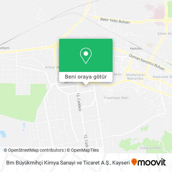 Bm Büyükmihçi Kimya Sanayi ve Ticaret A.Ş. harita