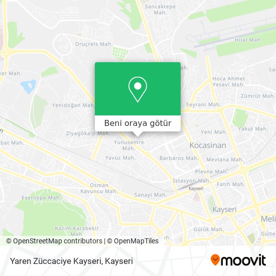 Yaren Züccaciye Kayseri harita