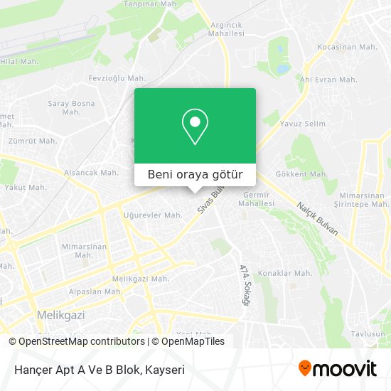 Hançer Apt A Ve B Blok harita