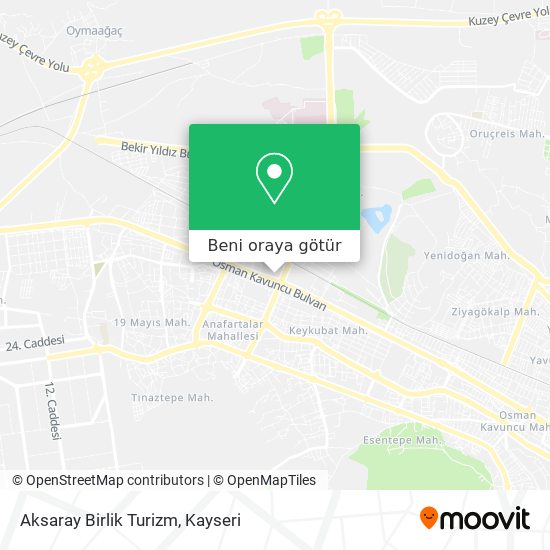 Aksaray Birlik Turizm harita