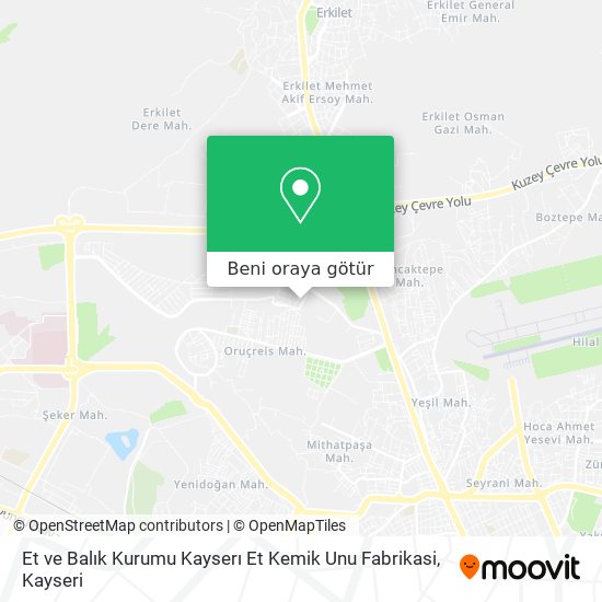 Et ve Balık Kurumu Kayserı Et Kemik Unu Fabrikasi harita