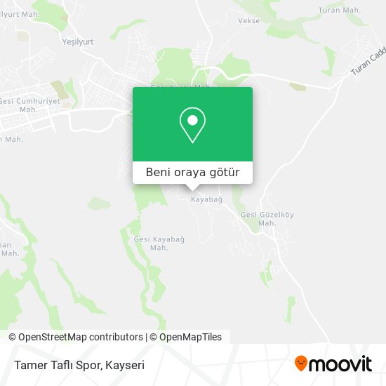 Tamer Taflı Spor harita