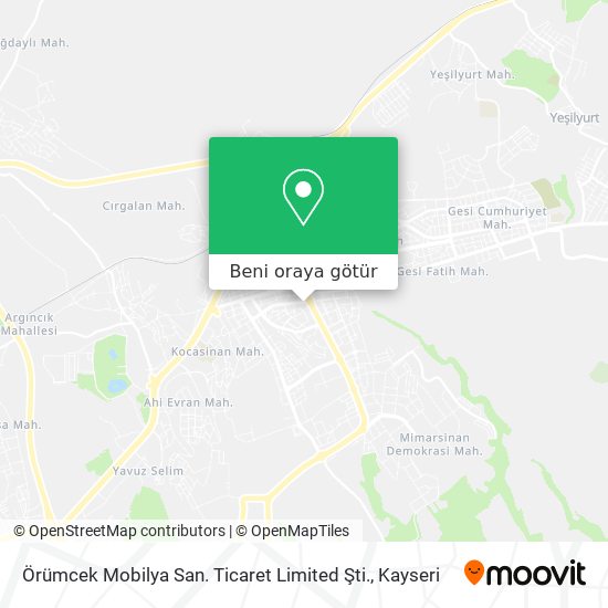 Örümcek Mobilya San. Ticaret Limited Şti. harita