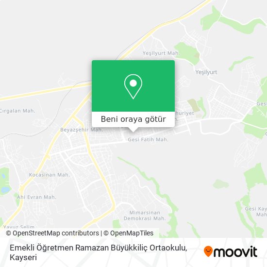 Emekli Öğretmen Ramazan Büyükkiliç Ortaokulu harita