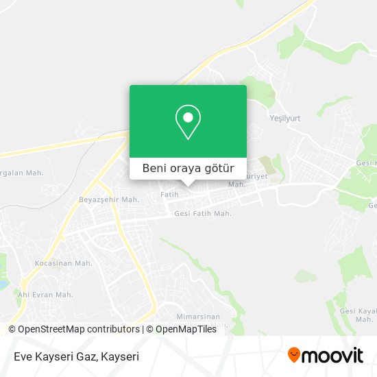 Eve Kayseri Gaz harita
