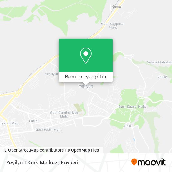 Yeşilyurt Kurs Merkezi harita