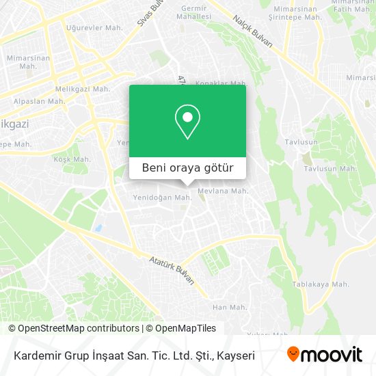 Kardemir Grup İnşaat San. Tic. Ltd. Şti. harita